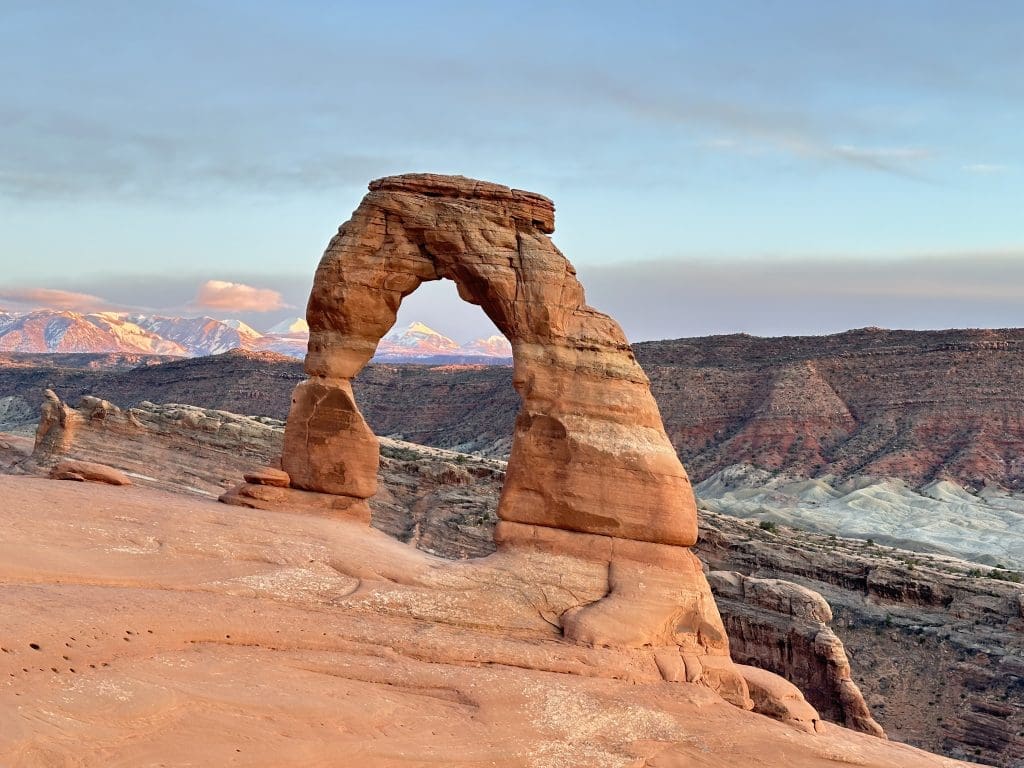 The famous Delicate Arch is 60 feet tall