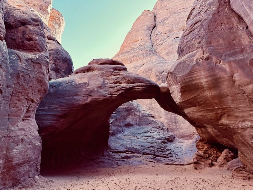 Sand Dune Arch in late afternoon