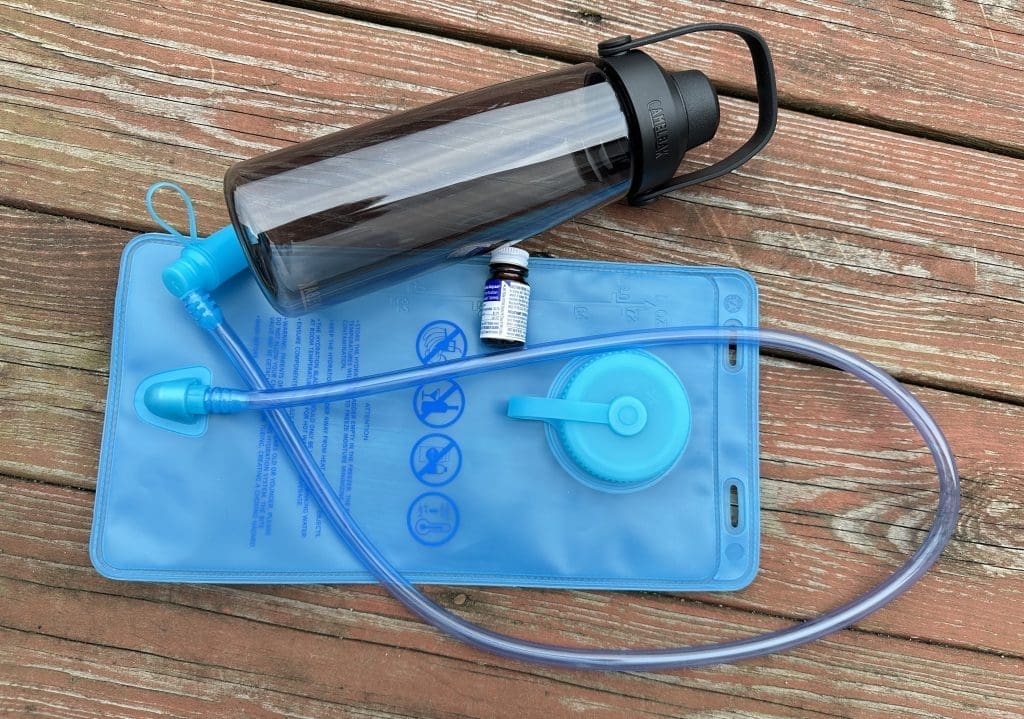 Hydration pack, water bottle, and water purification to ensure safe drinking water