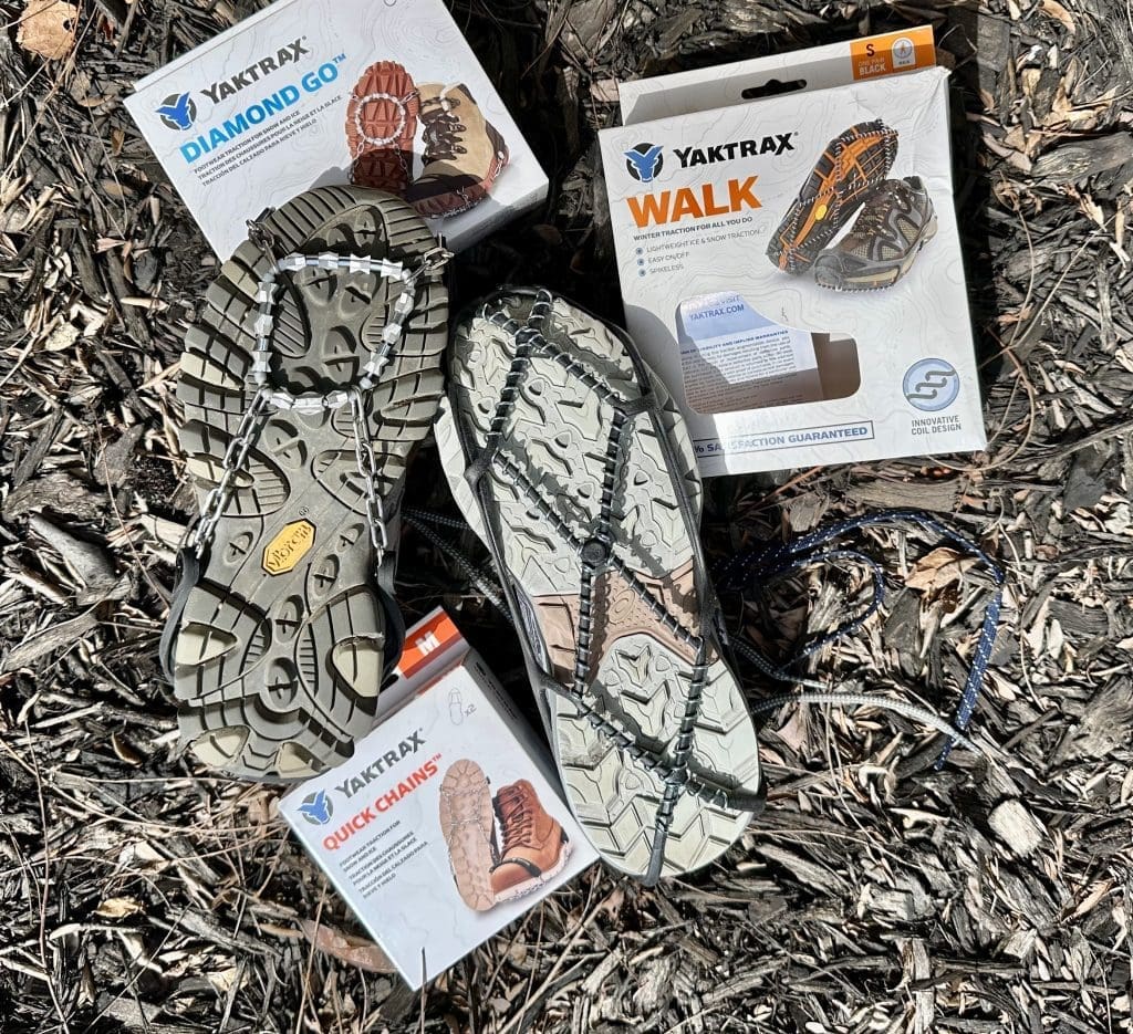 Yaktrax provide traction for walking on ice and snow