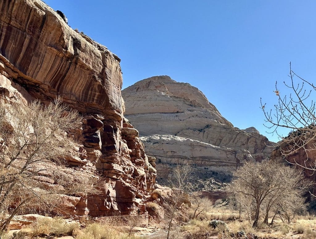 View of Capitol Dome from Hickman Bridge Trail