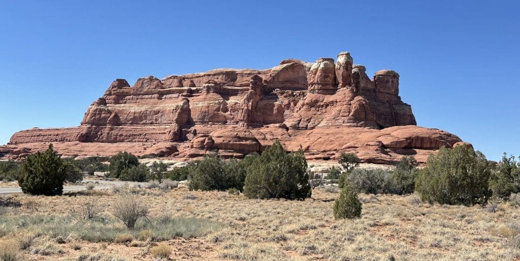 Multi-colored sandstone of Canyonlands Needles District 