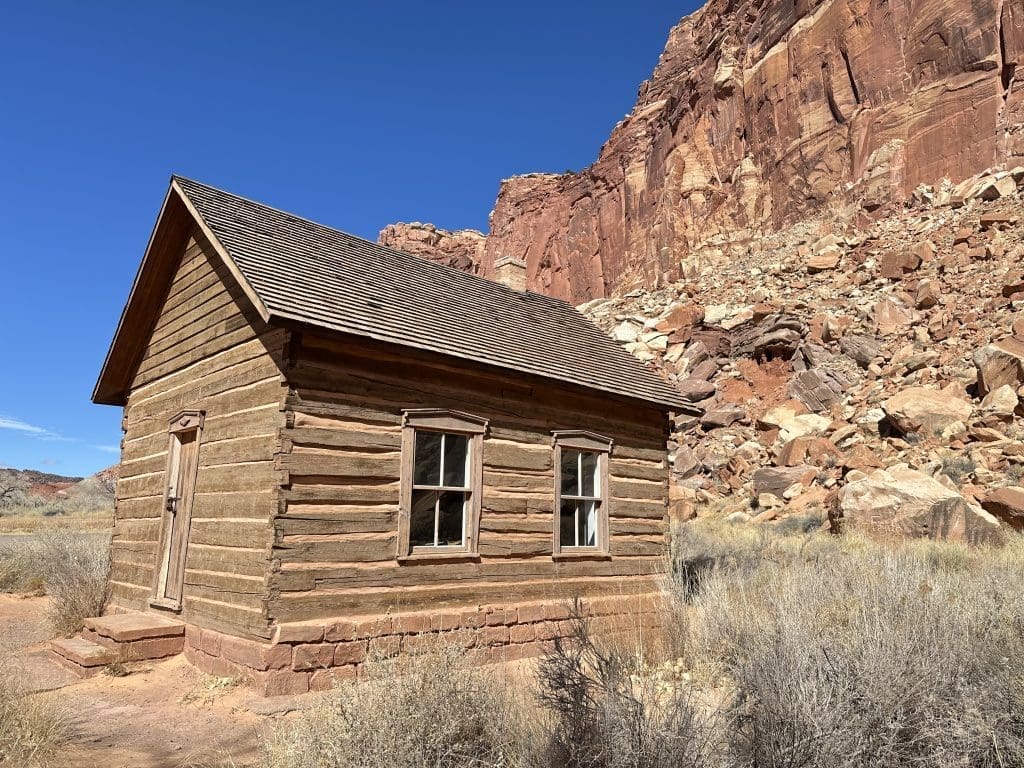 One-room historic schoolhouse in Fruita District of Capitol Reef National Park