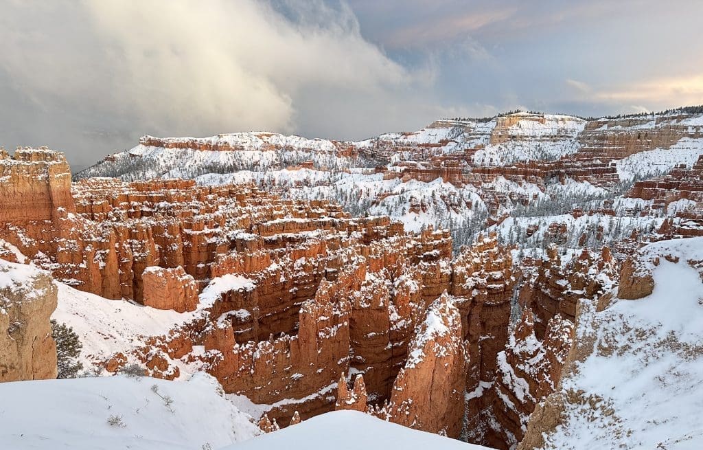 Sunset Point during a sunset in Bryce Canyon