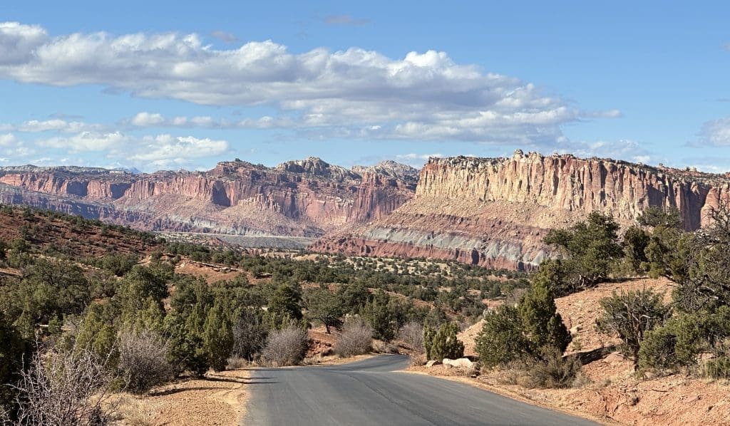 Heading north on Scenic Drive in Capitol Reef National Park