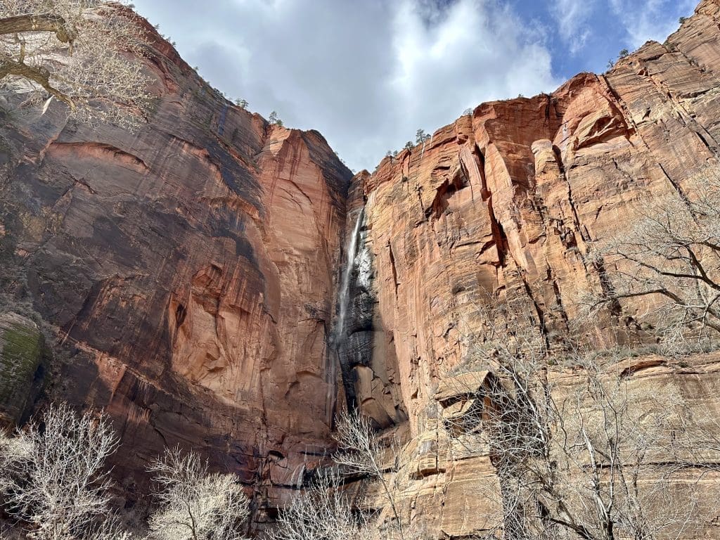 Falls at the Temple of Sinawava in Zion National Park