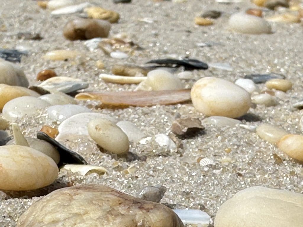 Beach pebbles at Sunset Beach