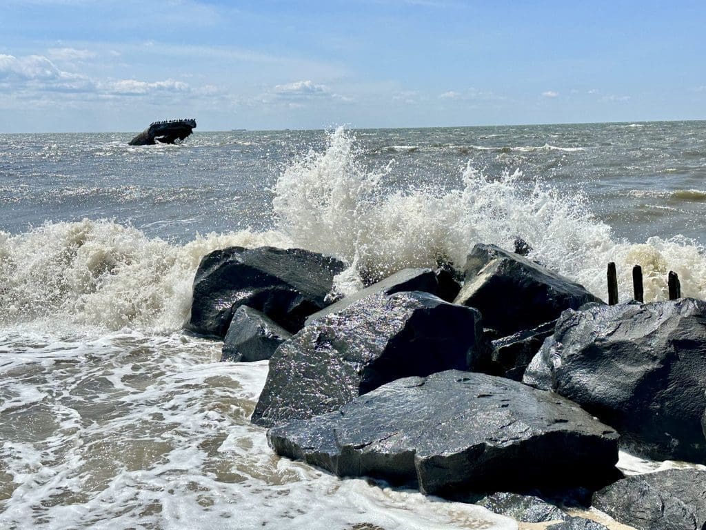 SS Atlantus, stuck in the sand since 1926, at Sunset Beach