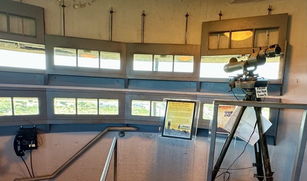 An azimuth (scope) aided battery on the beach where to shoot artillery