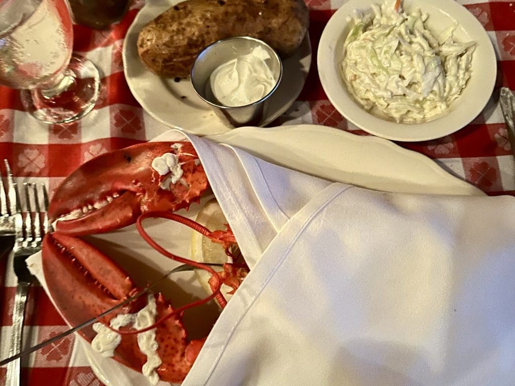 Lobster dinner at The Lobster House in Cape May Harbor