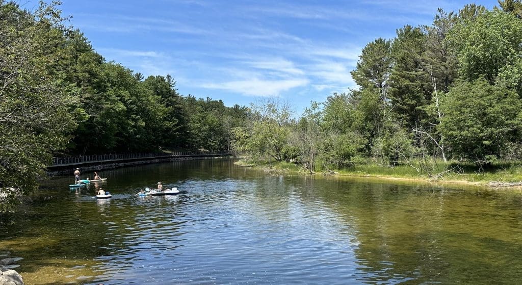 Float on a raft down the Big Sable River
