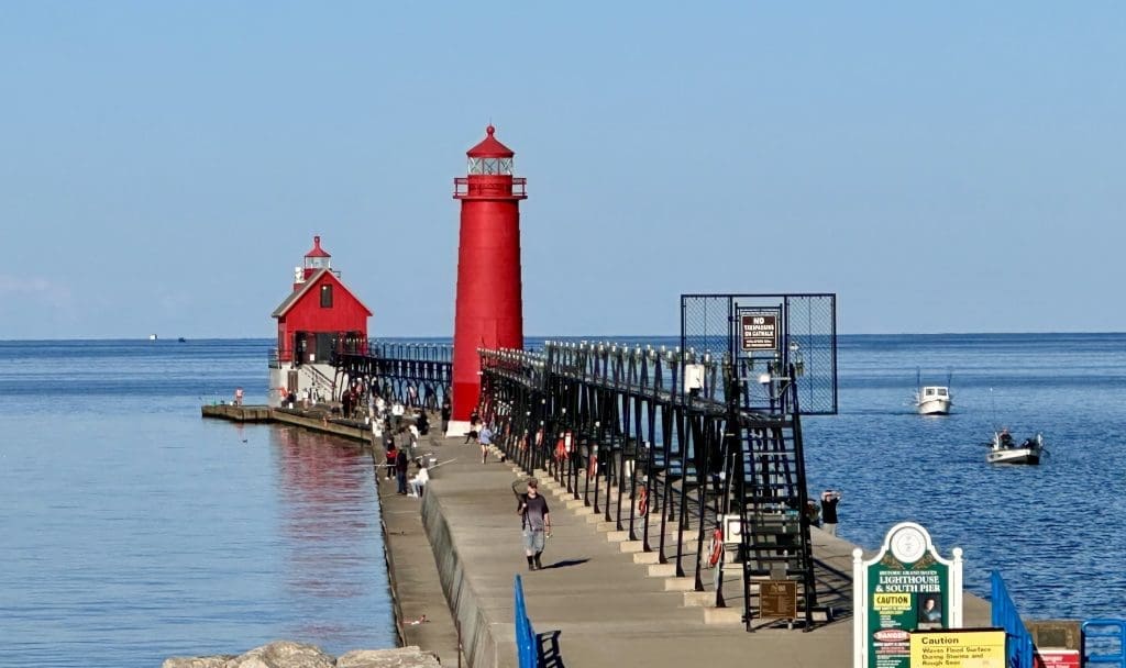 Grand Haven Lighthouses on the western coast of Michigan