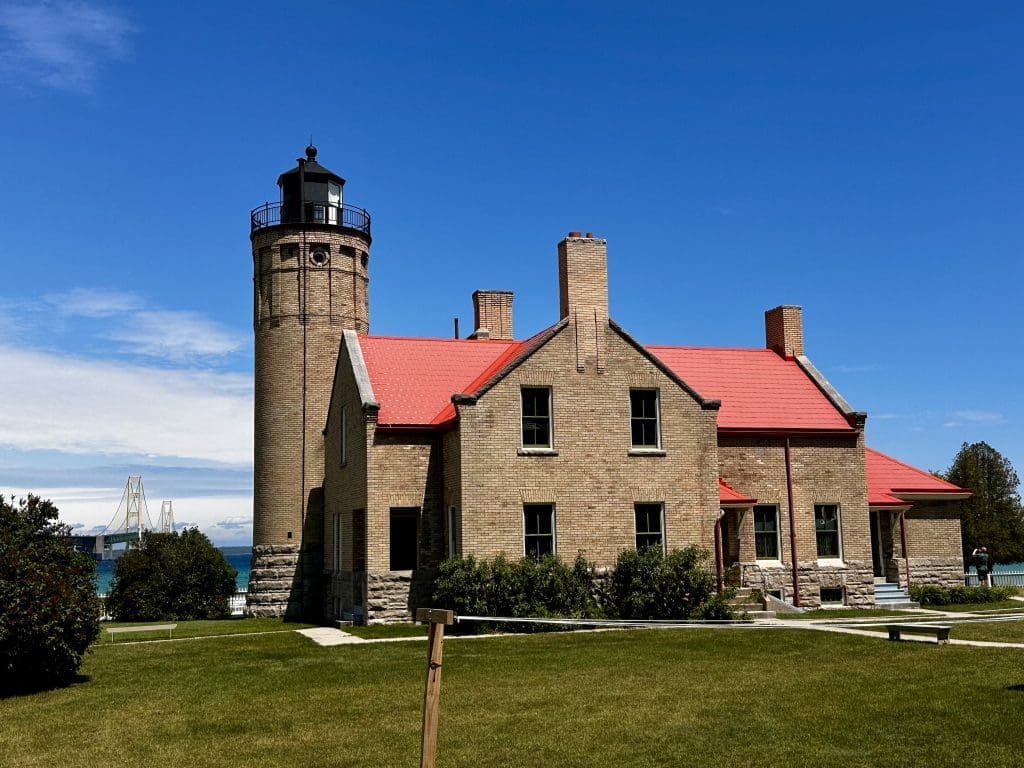 Old Mackinac Point Lighthouse and the Mackinac Bridge
