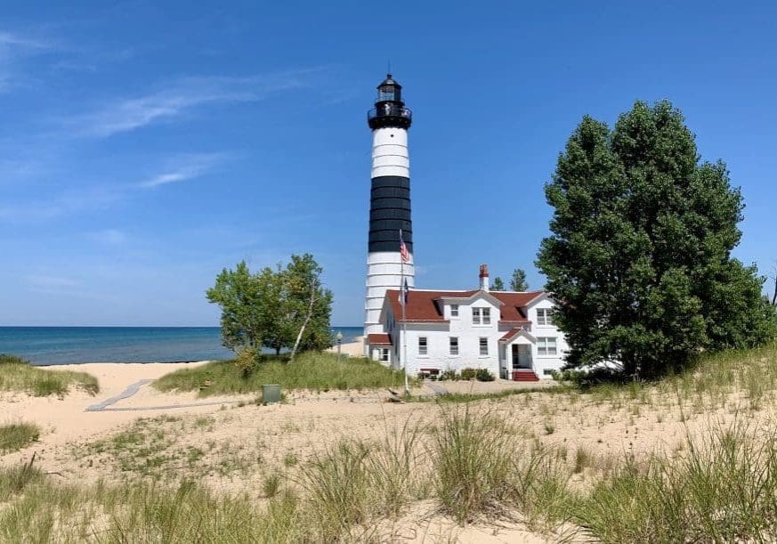 Big Sable Point Light, on the coast of Lake Michigan, in Ludington State Park, Ludington, Michigan.